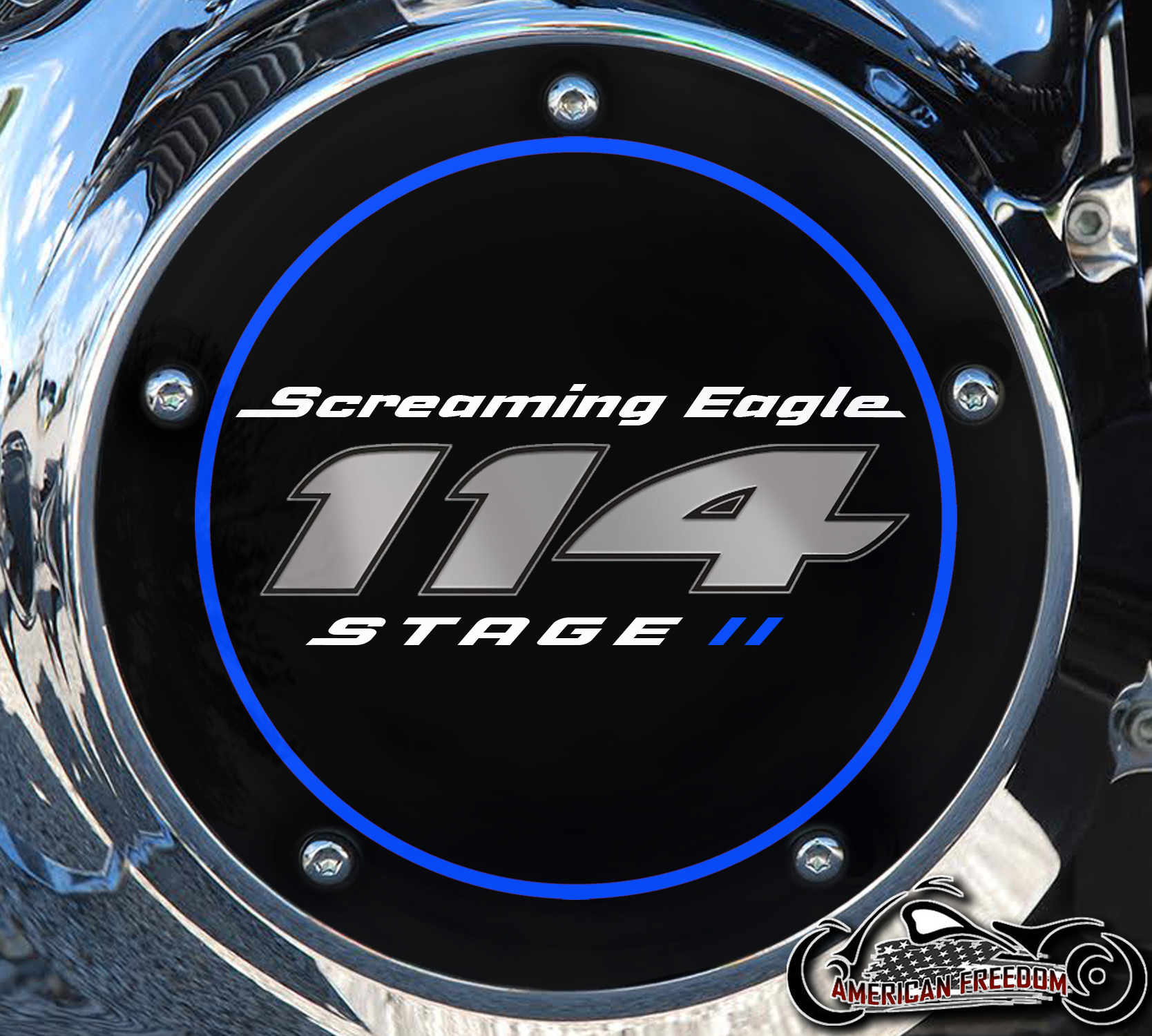 Screaming Eagle Stage II 114 DERBY COVER "BLUE"